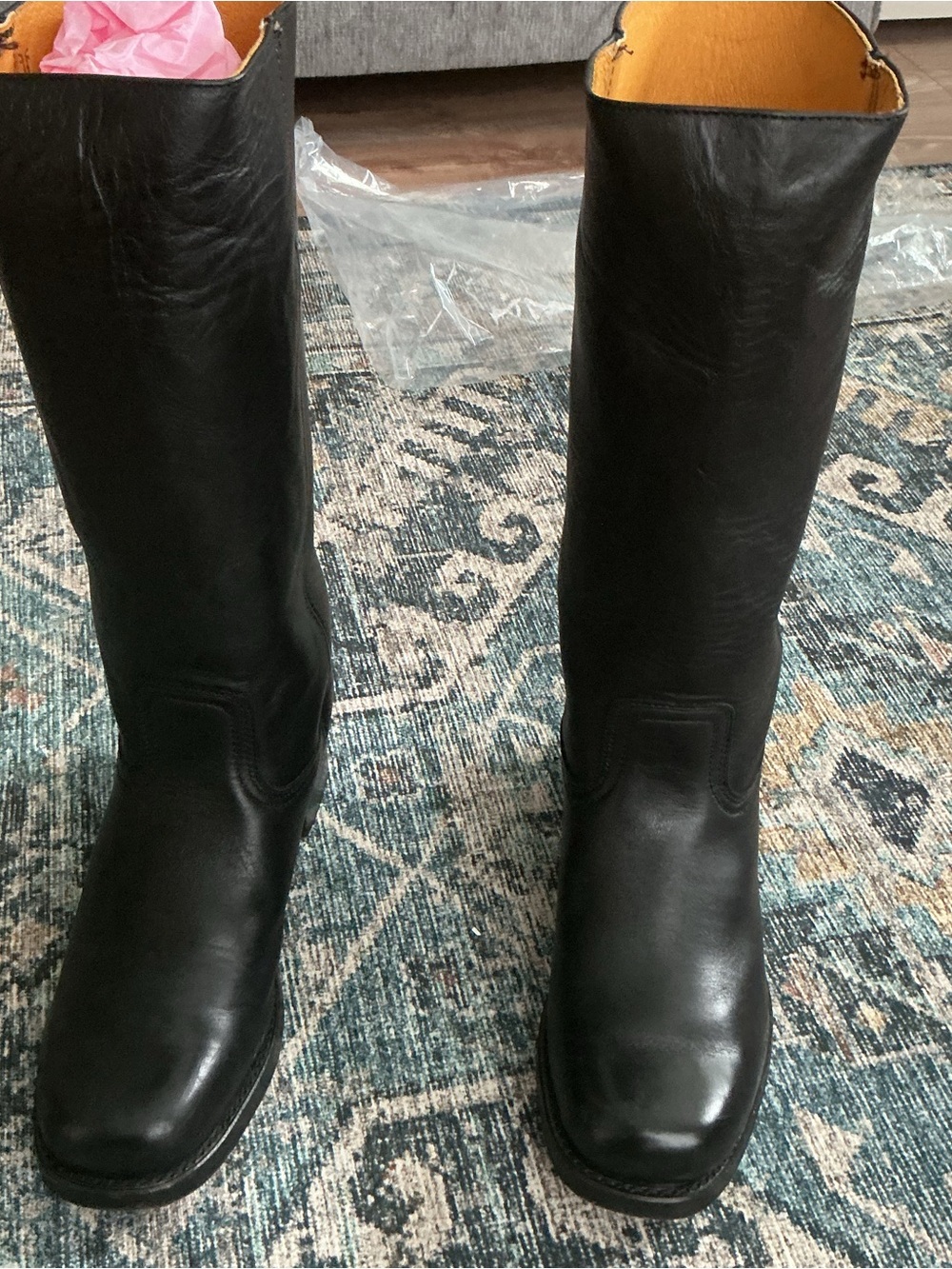 Frye Black Boot Tan Leather Interior size9.5 men’s excellent condition